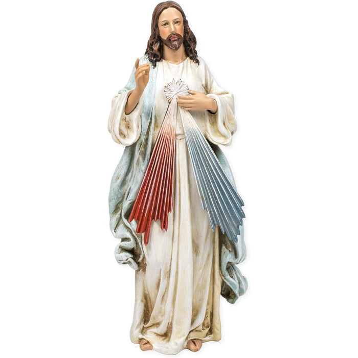 Divine Mercy Statue 47cm / 18.5 Inches High, Hand Painted Resin Cast Figurine, by Joseph's Studio