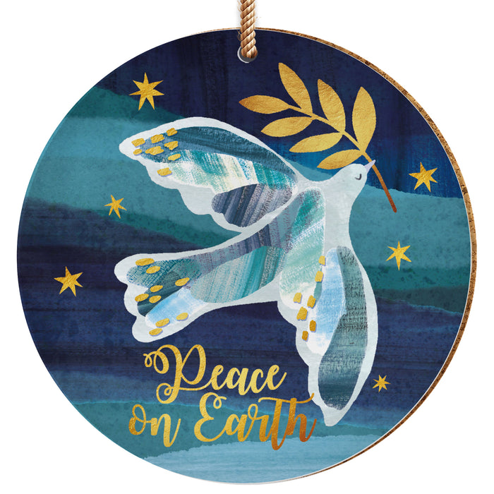 Dove of Peace - Ceramic Christmas Decoration 10cm / 4 Inches Diameter