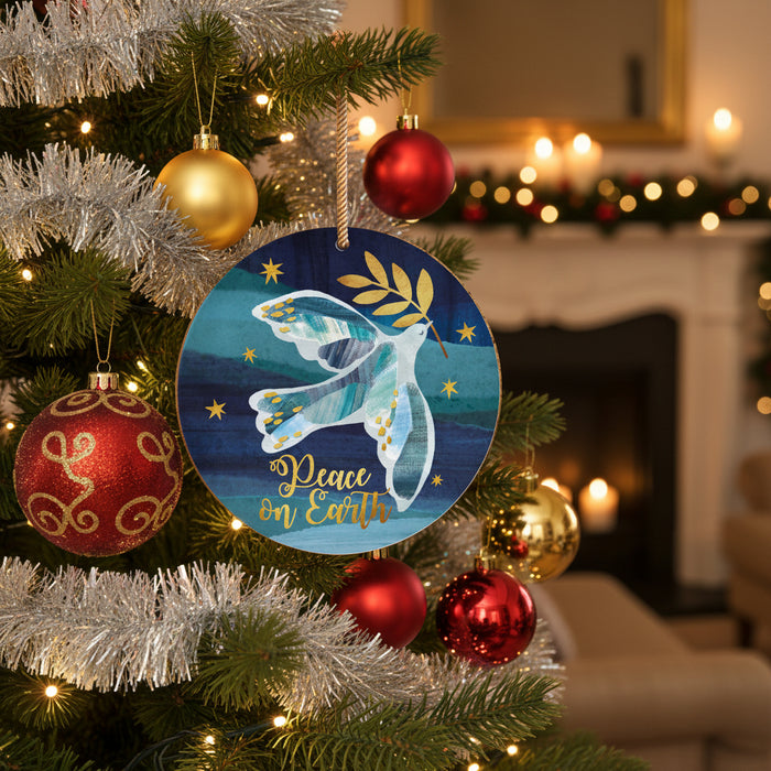 Dove of Peace - Ceramic Christmas Decoration 10cm / 4 Inches Diameter