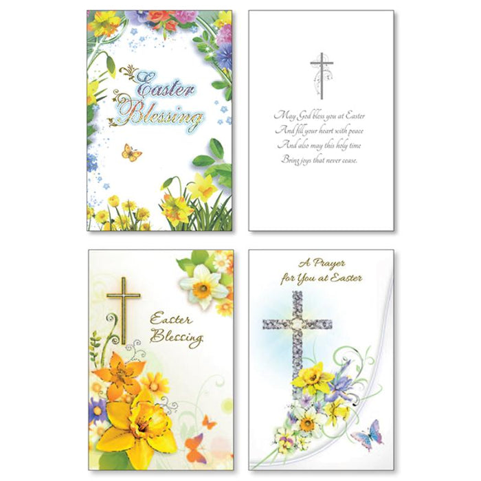 Easter Blessing, May God Bless You at Easter, Pack of 12 Easter Greetings Cards 3 Different Designs