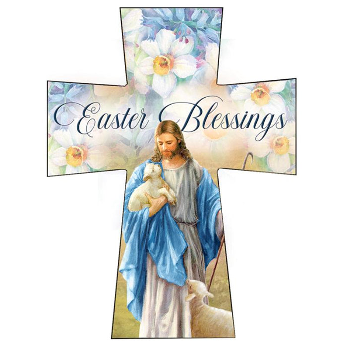 Easter Blessings - Resin Free Standing Cross, Size 10cm / 4 Inches High
