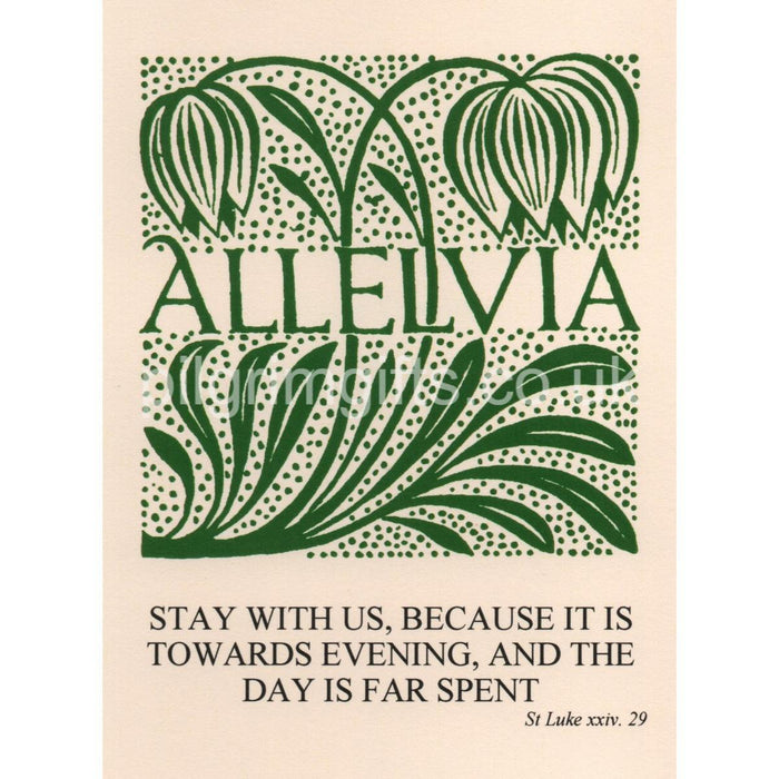 Easter Greetings Card, Alleluia With Bible Verse - Luke 24:29
