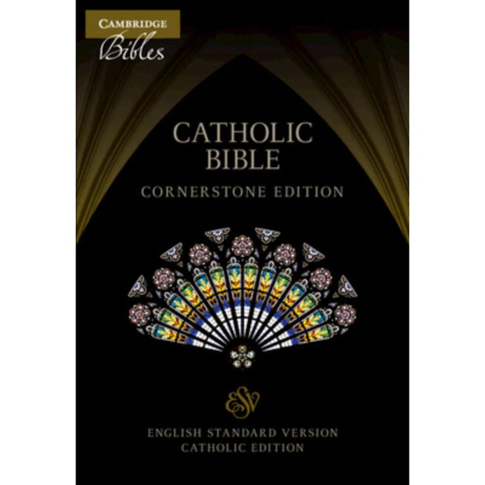 ESV-CE Catholic Bible - Cornerstone Edition Smooth Black Faux Leather Binding, by Cambridge Bibles