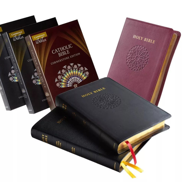 ESV-CE Catholic Bible - Cornerstone Edition Smooth Black Faux Leather Binding, by Cambridge Bibles