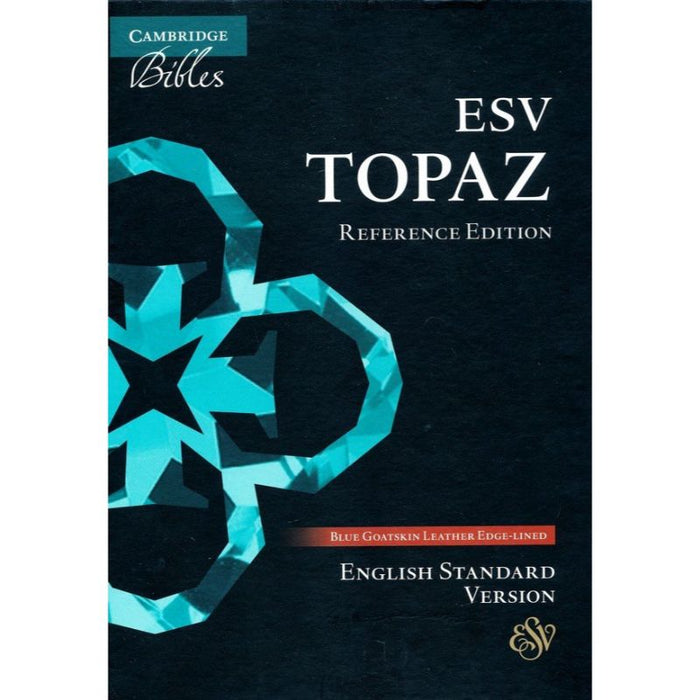 ESV Topaz Reference Edition With Red Letter Text, Dark Blue Goatskin Leather, by Cambridge Bibles IN STOCK