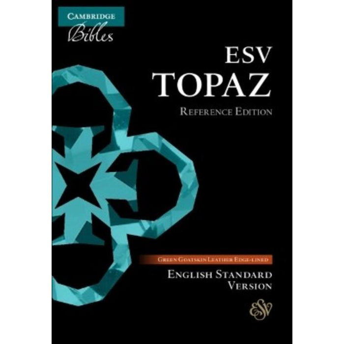 ESV Topaz Reference Edition With Red Letter Text, Dark Green Goatskin Leather, by Cambridge Bibles