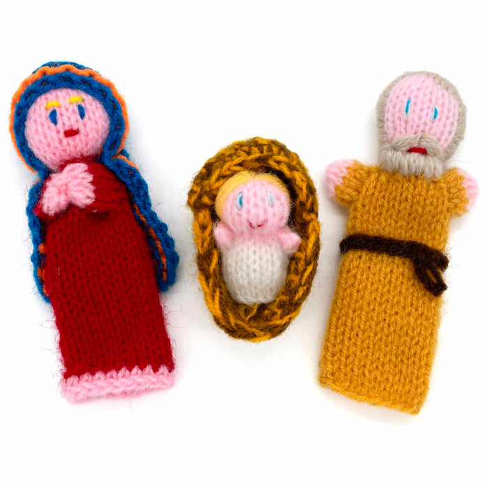 Finger Puppet Nativity Set, Handmade In Peru