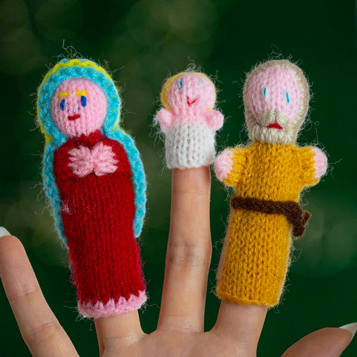Finger Puppet Nativity Set, Handmade In Peru