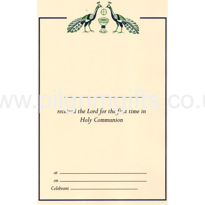 First Holy Communion Certificate, Chalice and Host Design Pack of 5 A4 Size