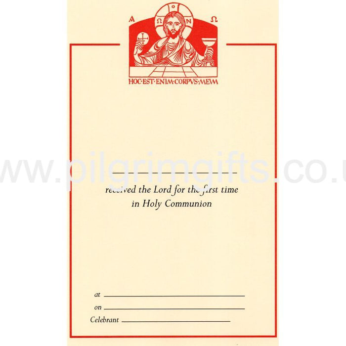 First Holy Communion Certificate, Christ With Host and Chalice Pack of 5 A4 Size