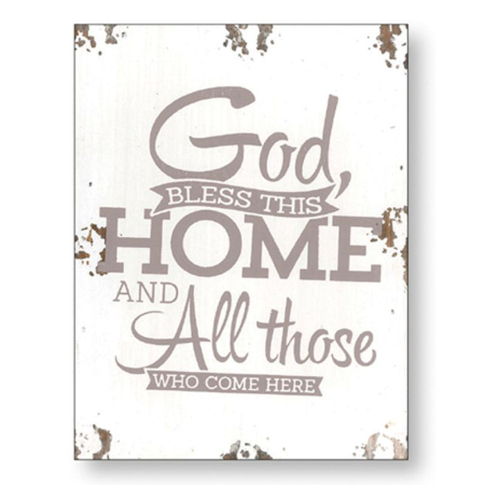 God Bless This Home and All Those Who Come Here, Shabby Chic Wood Plaque 19.5cm / 7.75 Inches High