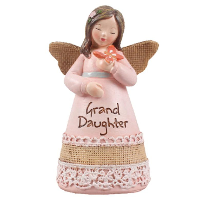 Granddaughter Message Angel, Hand Painted Resin Cast Angel, 11cm / 4.25 Inches High