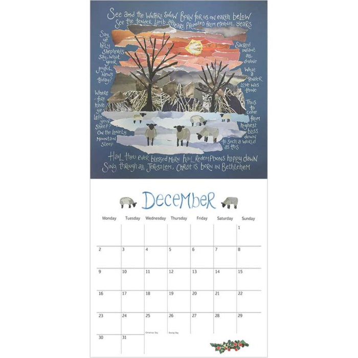 Hannah Dunnett Compact Calendar 2025, Size 23cm x 23cm Square, by Ben and Hannah Dunnett Available July 2024