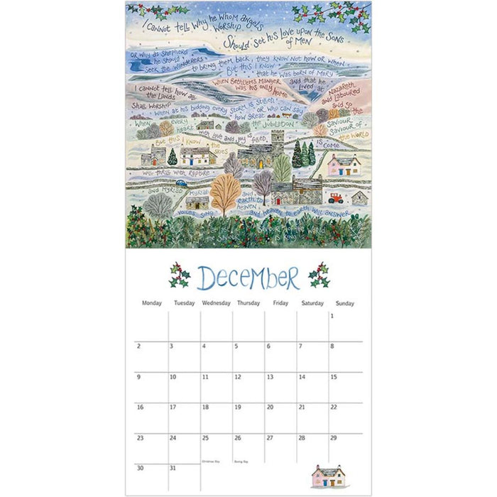Hannah Dunnett Large Calendar 2025, Size 30.5cm x 30.5cm Square, by Ben and Hannah Dunnett Available July 2024