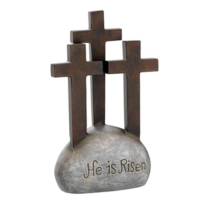 He Is Risen, The Cross of Calvary 17cm / 6.75 Inches High Resin Cast, by Joseph's Studio