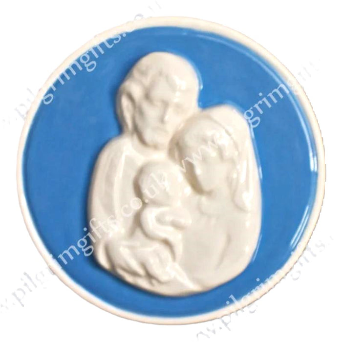 Holy Family Della Robbia Ceramic Plaque 9cm / 3.5 Inches Diameter