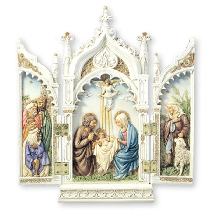 Holy Family Nativity Triptych, Each Piece Is Handpainted 22cm / 8.5 Inches High