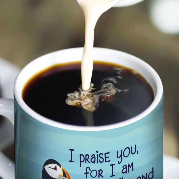 I Praise You For I Am Fearfully And Wonderfully Made, Gift Boxed Bone China Mug With Bible Verse Psalm 139:14 Size 9cm / 3.5 Inches High