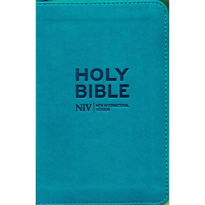 NIV Pocket Cyan Soft-tone Bible with Zip - British Text 2011 Edition