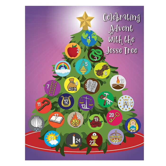 Jesse Tree Activity Card  With Stickers - Size 28cm / 11 Inches High x 22cm / 8.75 Inches Wide