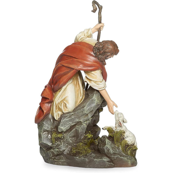 Jesus With Lamb, Statue 26.7cm / 10.5 Inches High, Resin Cast Figurine, by Joseph's Studio
