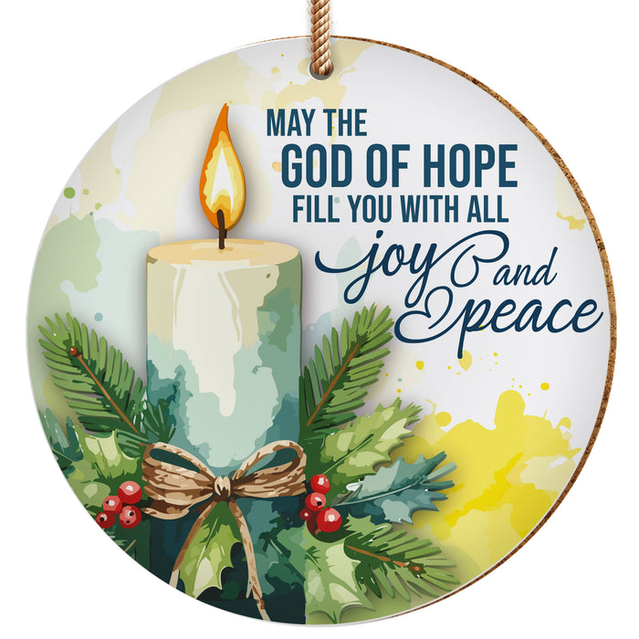 Joy and peace Ceramic Christmas Decoration 10cm / 4 Inches Diameter