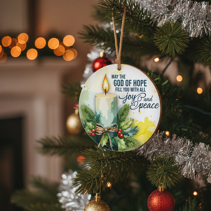 Joy and peace Ceramic Christmas Decoration 10cm / 4 Inches Diameter