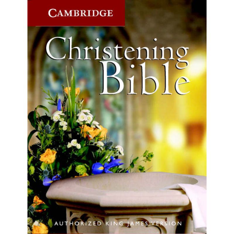 King James Christening Bible, Ruby Text Edition KJV White Imitation