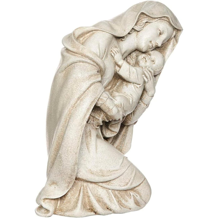 Kneeling Mother and Child, Garden Statue 34cm / 13.5 Inches High Resin Figurine, by Joseph's Studio