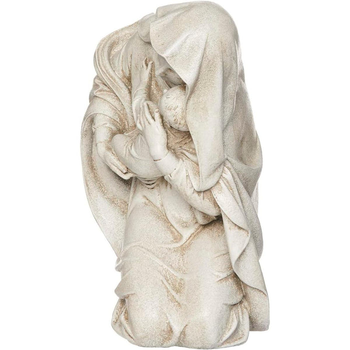 Kneeling Mother and Child, Garden Statue 34cm / 13.5 Inches High Resin Figurine, by Joseph's Studio