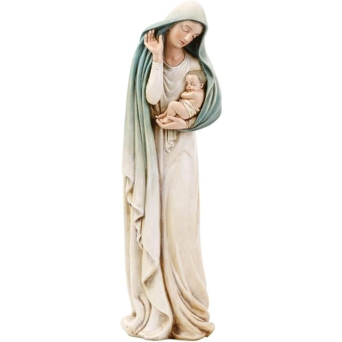 Mother and Child Statue In Muted Colours 31cm / 12 Inches High Handpainted Resin Cast Figurine, by Joseph's Studio