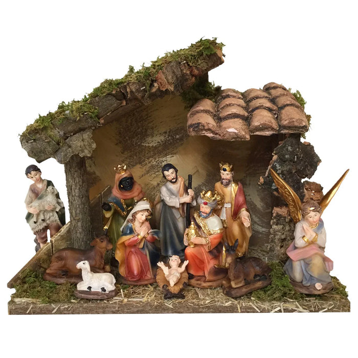 Nativity Crib Figures 9cm / 3.5 Inches High - Available with a Choice of Stables