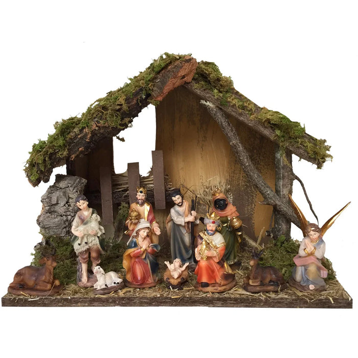 Nativity Crib Figures 9cm / 3.5 Inches High - Available with a Choice of Stables