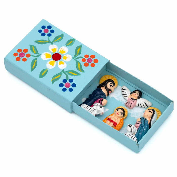 Nativity Scene In a Matchbox - 6 Piece Set -  Fairtrade,  Handmade by Peruvian Artisans