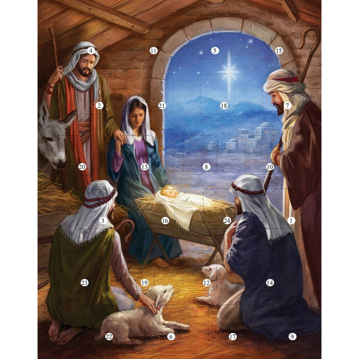 Nativity Stable With The Shepherds, The Christmas Story Advent Calendar A4 Size