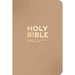 A minimalist Holy Bible cover in a warm Latte, tan or camel color with gold foil lettering that reads 'HOLY BIBLE' and 'NIV NEW INTERNATIONAL VERSION'.