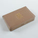 A tan leather Holy Bible zippered cover with gold foil lettering, shown on a light gray background.