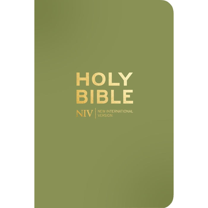 NIV Pocket Olive Green Bible With Gold Zip - British Text