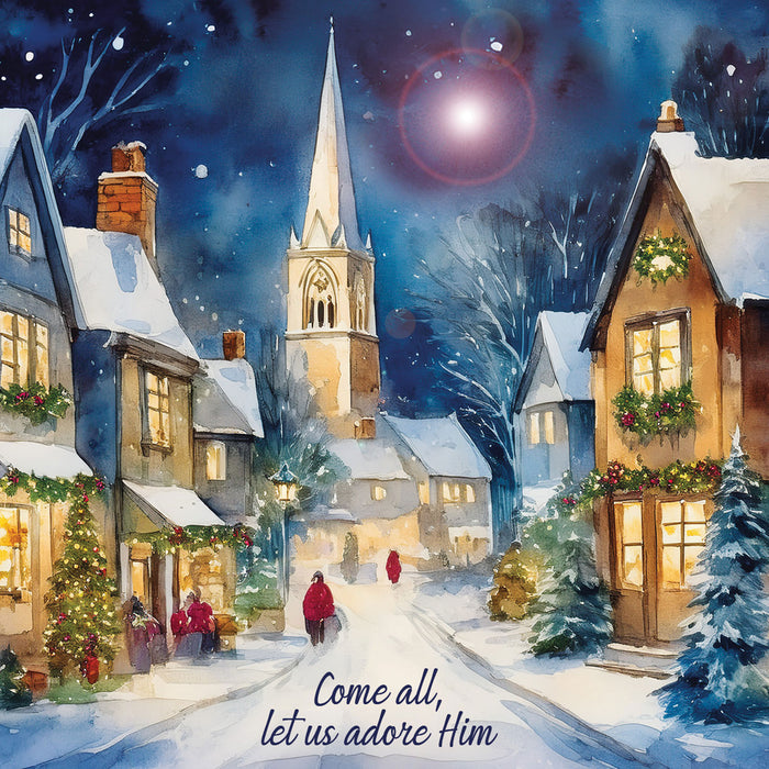 O come, let us adore Him, Christmas Cards Pack of 10, With Bible Verse Inside Luke 2:14