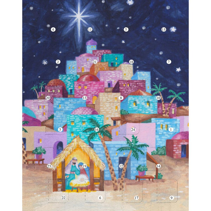O Little Town of Bethlehem, Advent Calendar With Bible Verses A4 Size