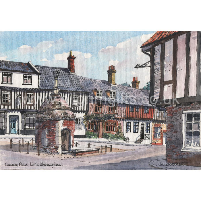 Old Pump House, Common Place Little Walsingham, Artist Picture Postcard, Size 14.5 x 10.5cm