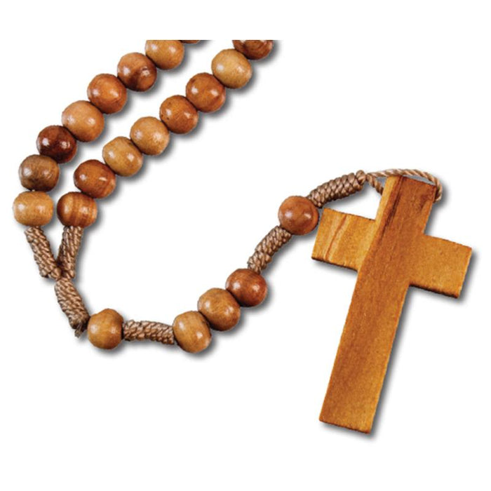 Olive Wood Rosary, 30cm In Length Including Cross, Bead Size 6.5cm Diameter