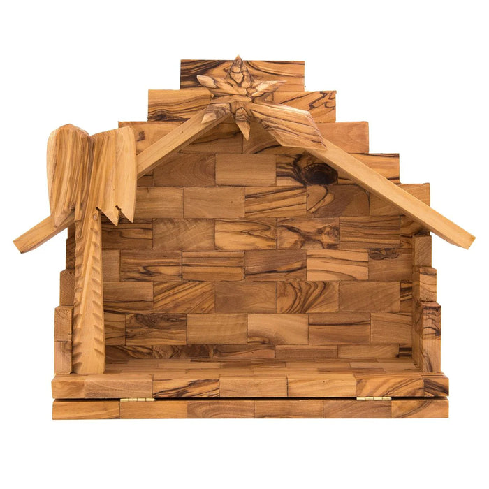 Olive Wood Nativity Crib Figures, 11.5cm / 4.5 Inches High - Available With or Without a Stable