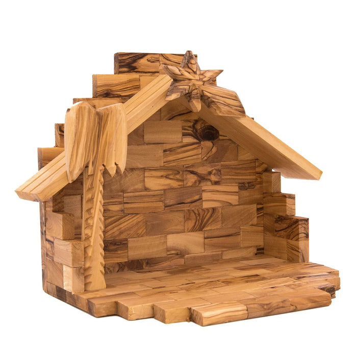 Olive Wood Nativity Crib Figures, 11.5cm / 4.5 Inches High - Available With or Without a Stable