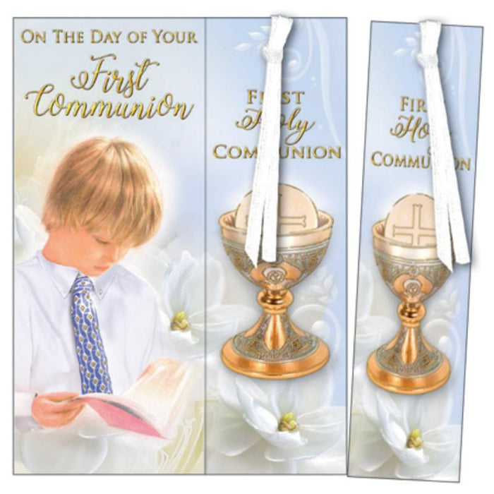 On The Day Of Your First Holy Communion, Greetings Card and Bookmark For a Boy