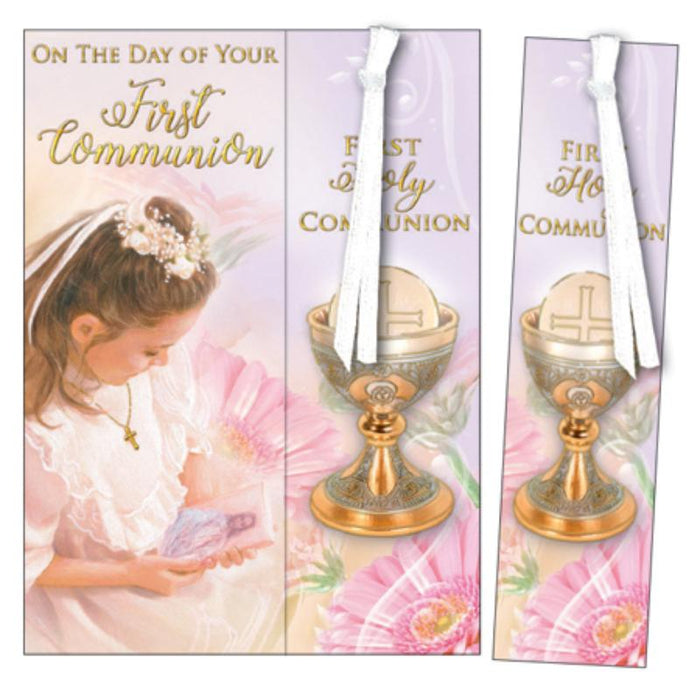 On The Day Of Your First Holy Communion, Greetings Card and Bookmark For a Girl