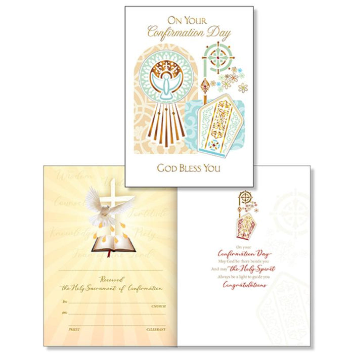 On Your Confirmation Day God Bless You - Handcrafted Greetings Card and Keepsake