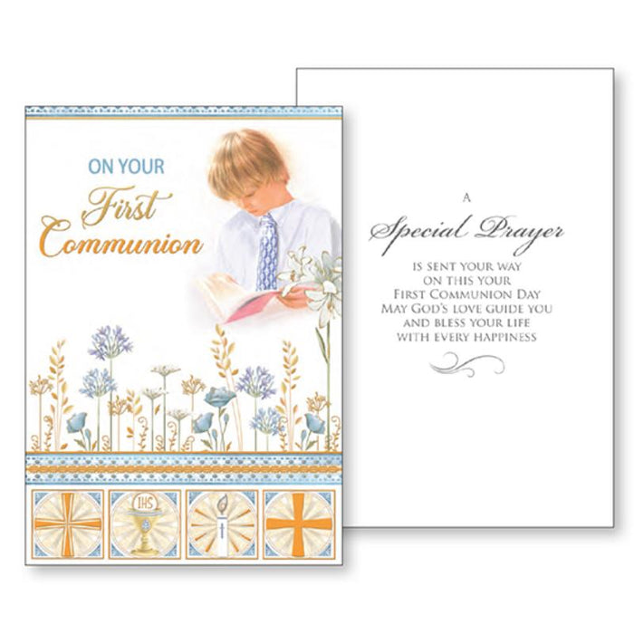 On Your First Holy Communion, A Special Prayer Is Sent Your Way Greetings Card For a Boy