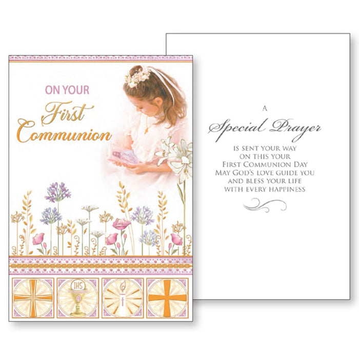 On Your First Holy Communion, A Special Prayer Is Sent Your Way Greetings Card For a Girl