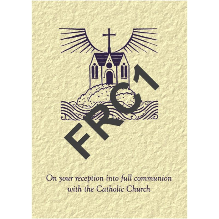 On Your Reception Into Full Communion With The Catholic Church, Church Design Greetings Card